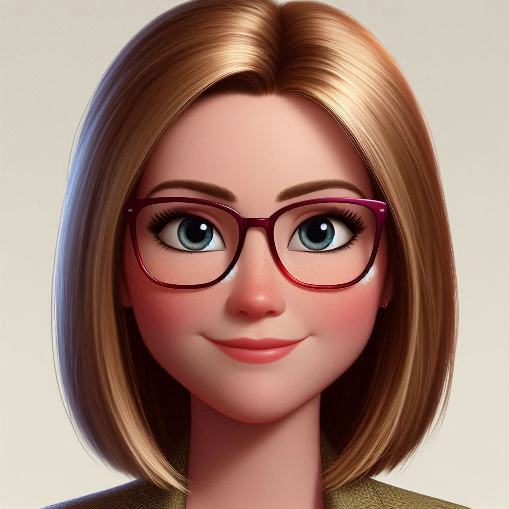 Avatar Femme cheveux blond avec lunettes
