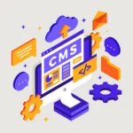 Ecran de PC représentant un site utilisant un CMS comme WordPress